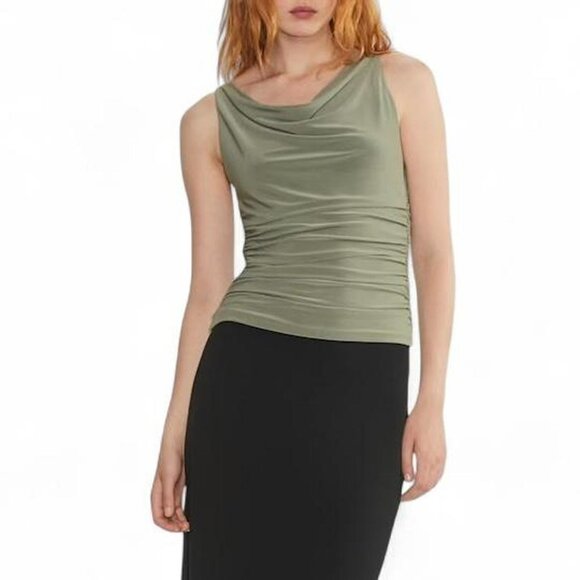 Aritzia Green Cowl Neck Y2K Top - Picture 4 of 10